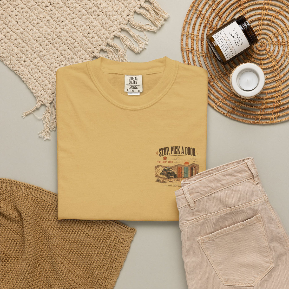 Stop and Pick a Door Heavyweight Tee